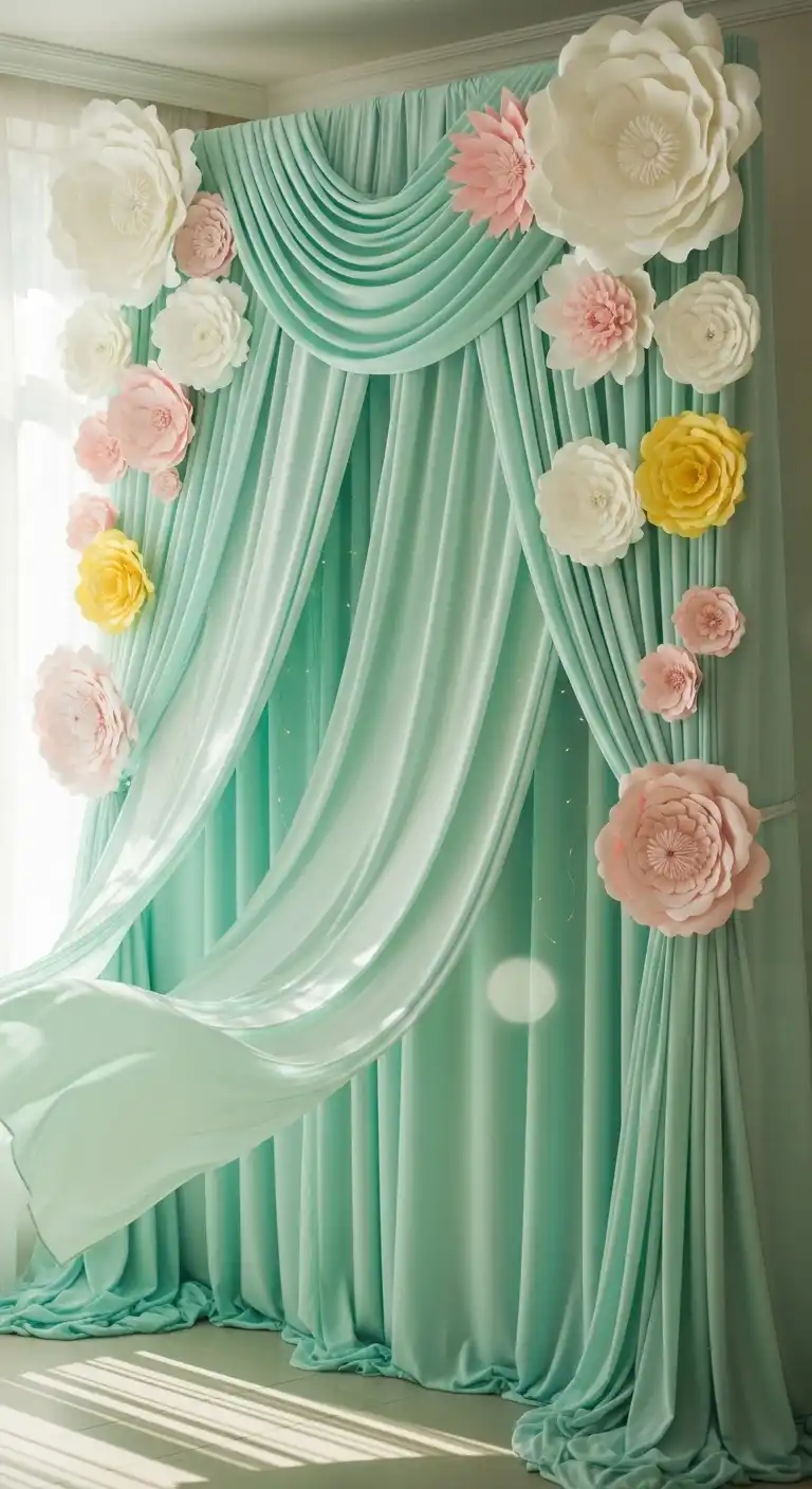 Ombre Rusty Orange Wedding Cake Mint Green Wedding Backdrop Designs