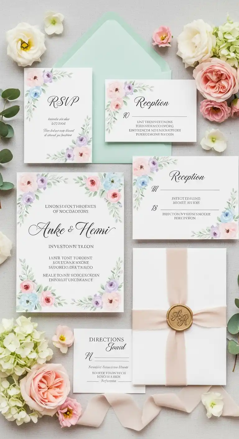 Ombre Rusty Orange Wedding Cake Pastel Wedding Invitation Card Designs