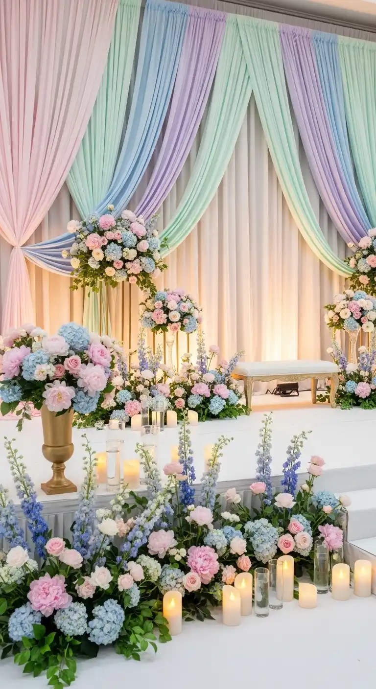 Ombre Rusty Orange Wedding Cake Pastel Wedding Stage Decorations