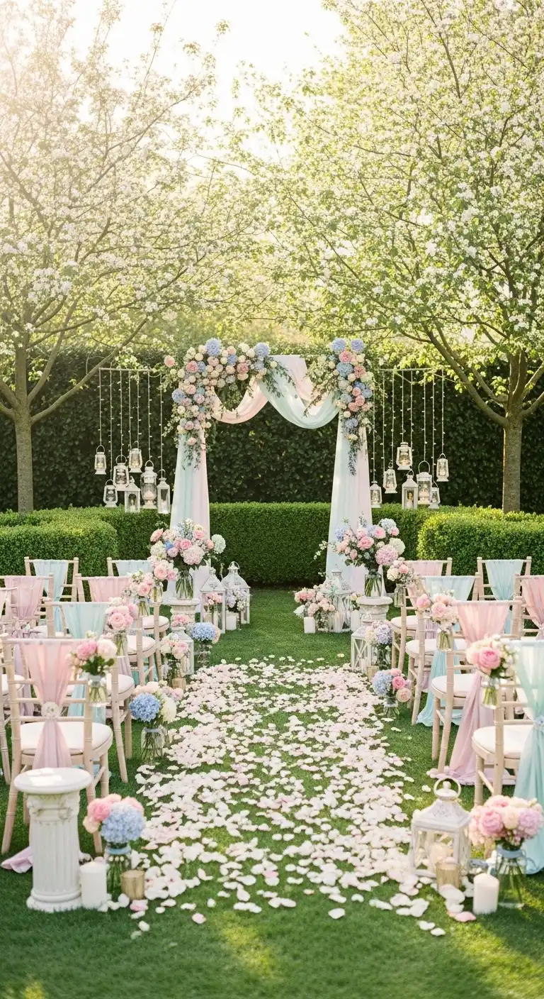 Ombre Rusty Orange Wedding Cake Pastel Outdoor Garden Wedding Decor