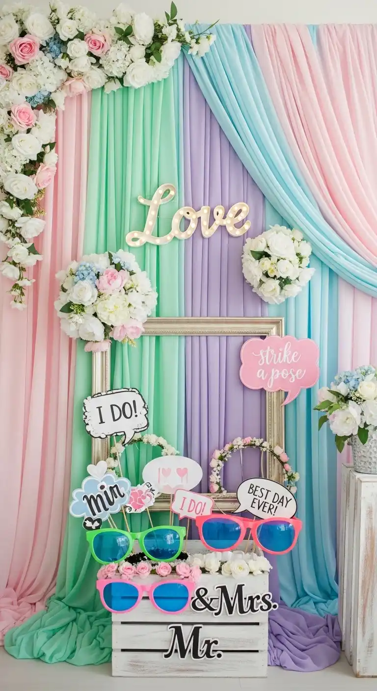 Ombre Rusty Orange Wedding Cake Pastel Wedding Photo Booth Ideas