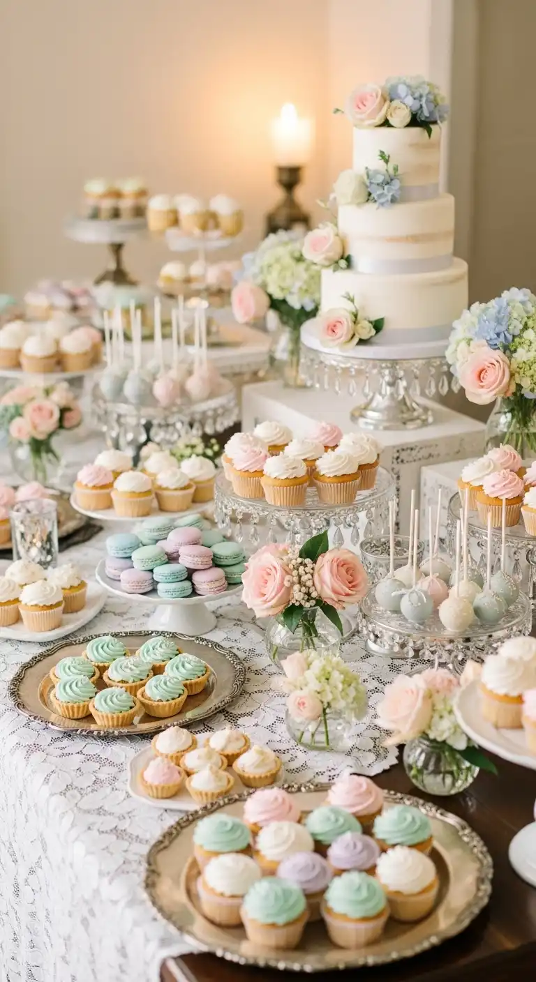 Ombre Rusty Orange Wedding Cake Pastel Wedding Dessert Tables