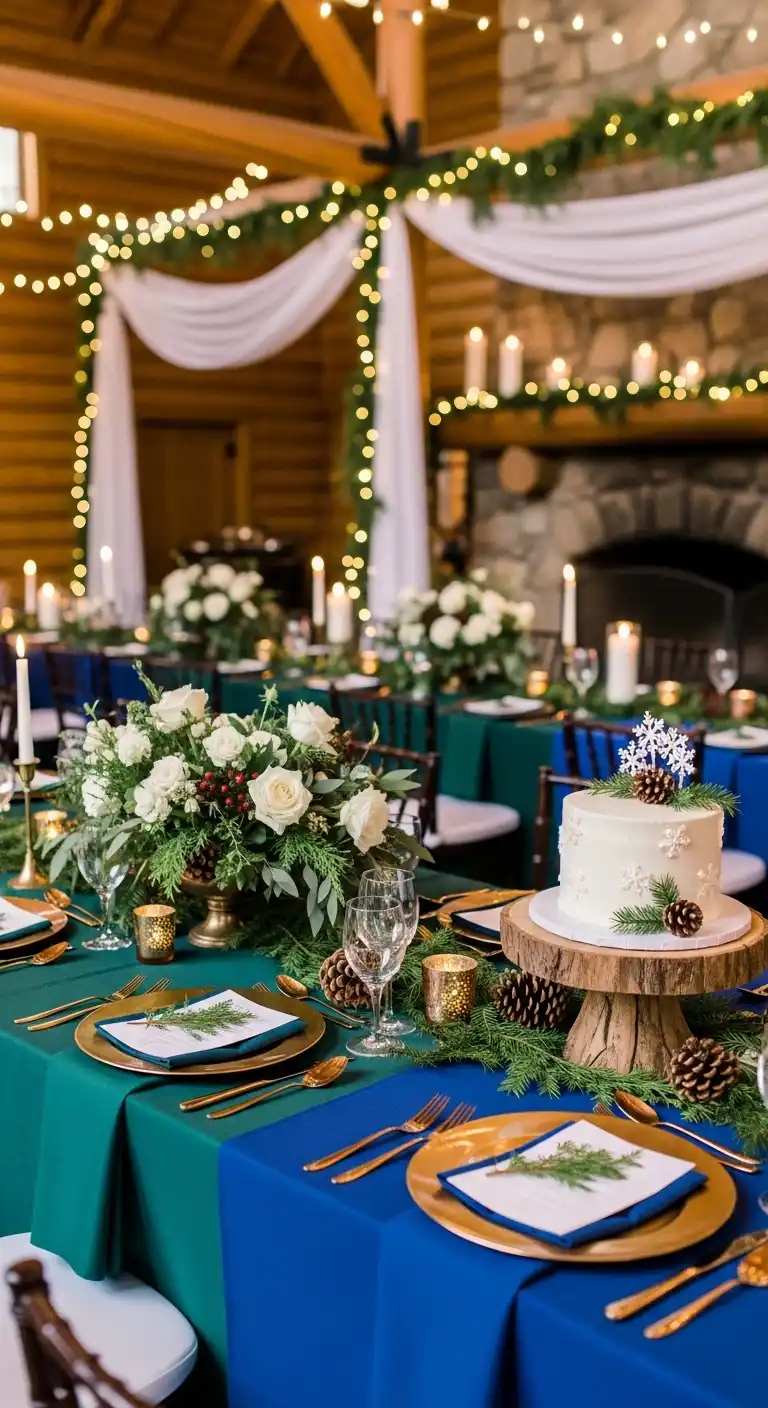 Ombre Rusty Orange Wedding Cake Lighting Design Strategies for Winter Wedding Atmosphere