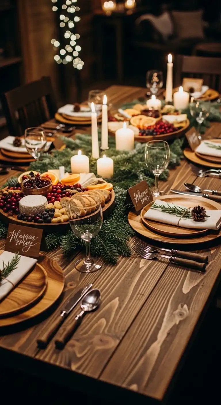 Ombre Rusty Orange Wedding Cake Natural Wooden Dining Table Presentation Ideas