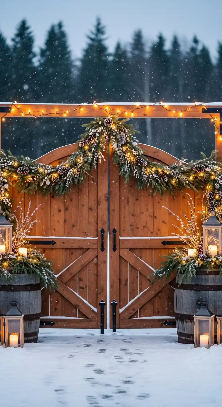 Ombre Rusty Orange Wedding Cake Winter Wedding Entrance Decoration Ideas