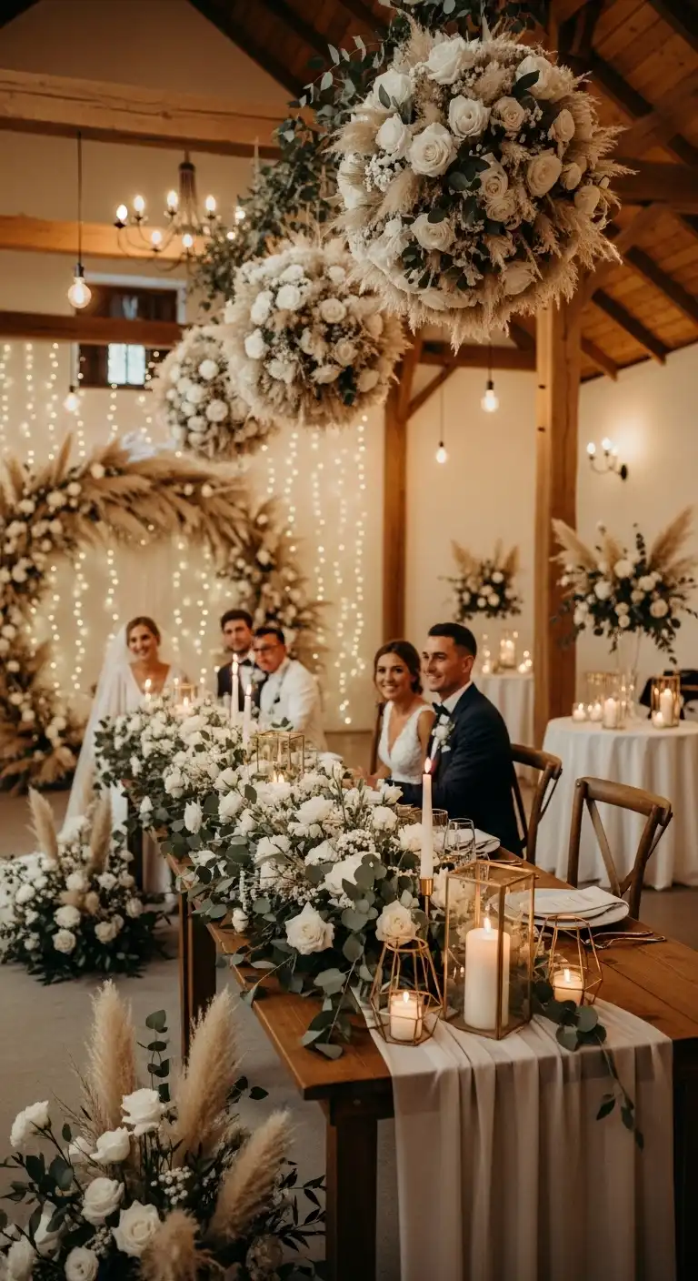 Ombre Rusty Orange Wedding Cake Choosing Pampas Grass Wedding Decor Ideas