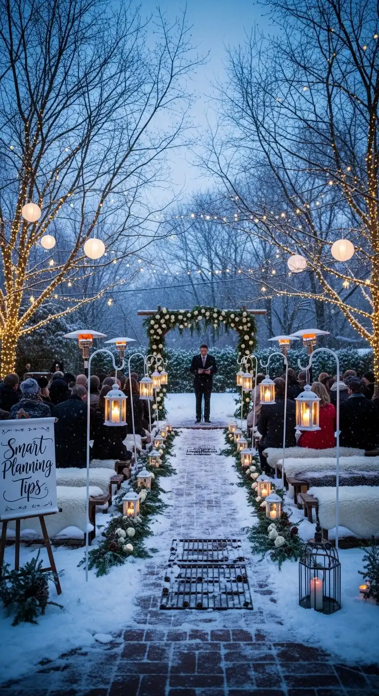 Ombre Rusty Orange Wedding Cake Smart Planning Tips for a Backyard Winter Wedding