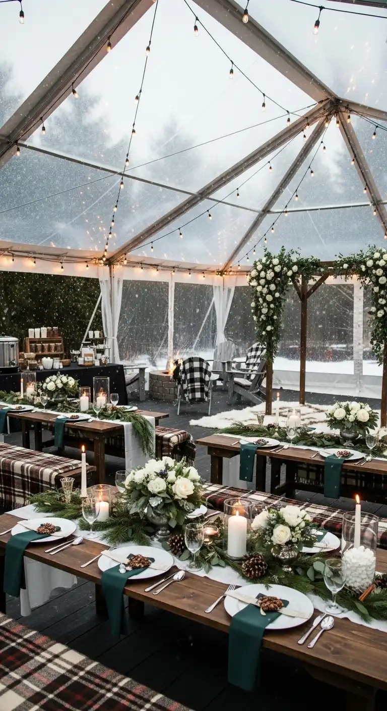 Ombre Rusty Orange Wedding Cake Layout Ideas for Winter Backyard Weddings