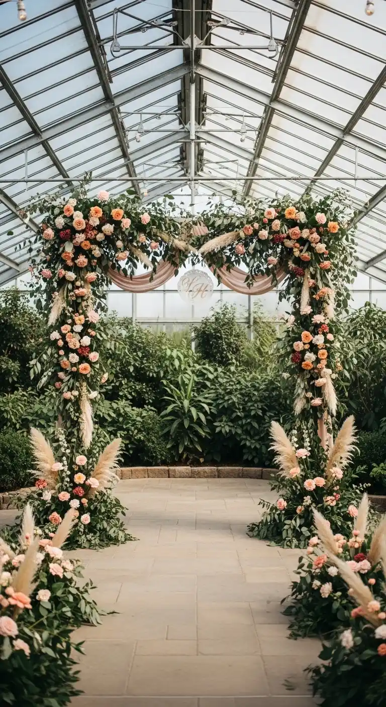 Ombre Rusty Orange Wedding Cake Floral Archways to Frame Your Special Moments