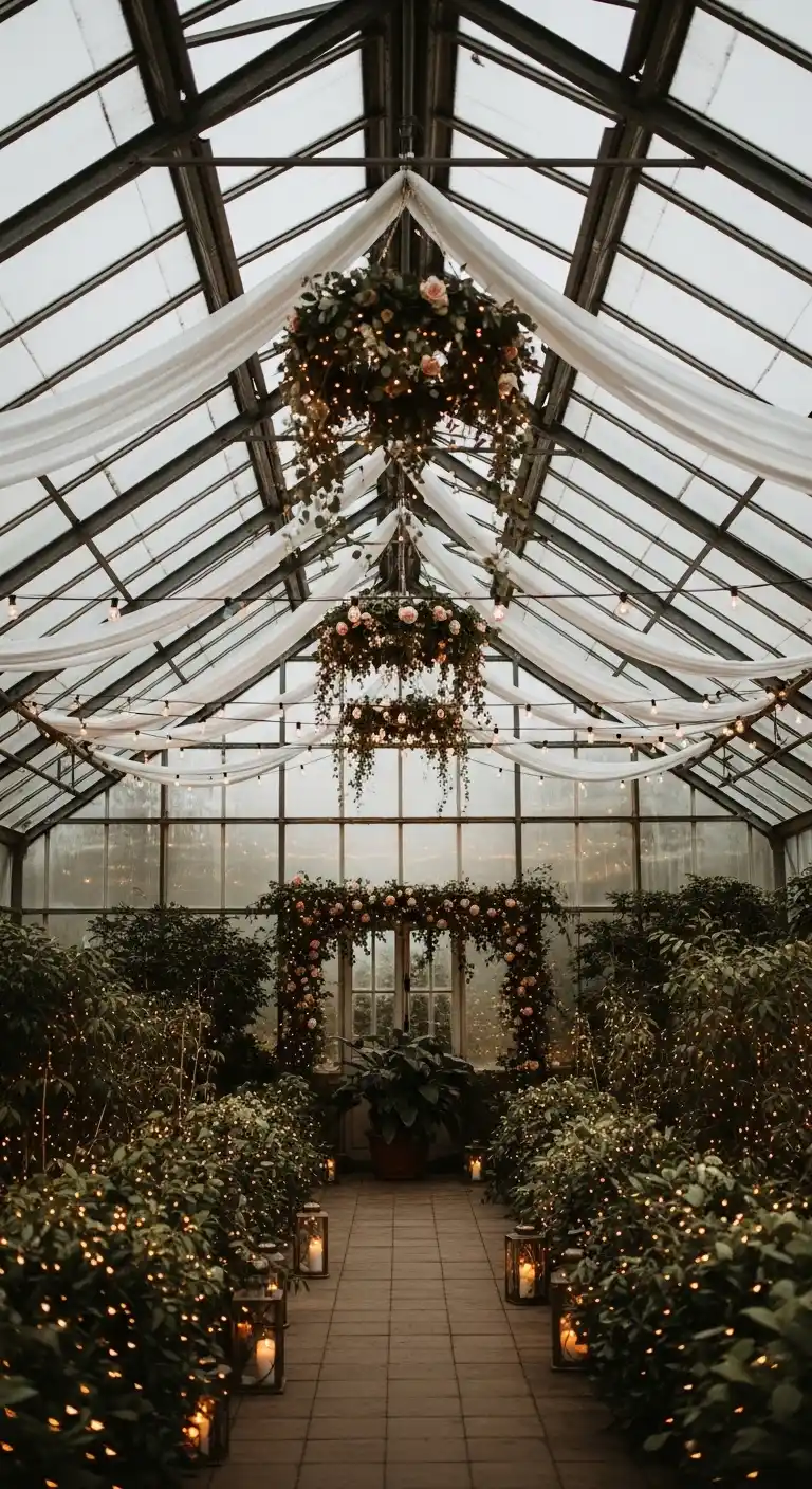 Ombre Rusty Orange Wedding Cake String Lights and Fairy Lights for a Romantic Glow