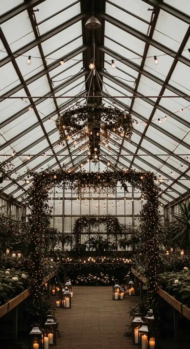 Ombre Rusty Orange Wedding Cake String Lights and Fairy Lights for a Romantic Glow