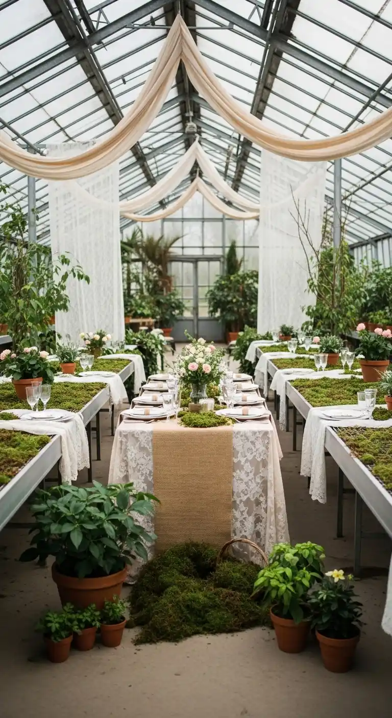 Ombre Rusty Orange Wedding Cake Layered Textures with Fabrics and Natural Elements