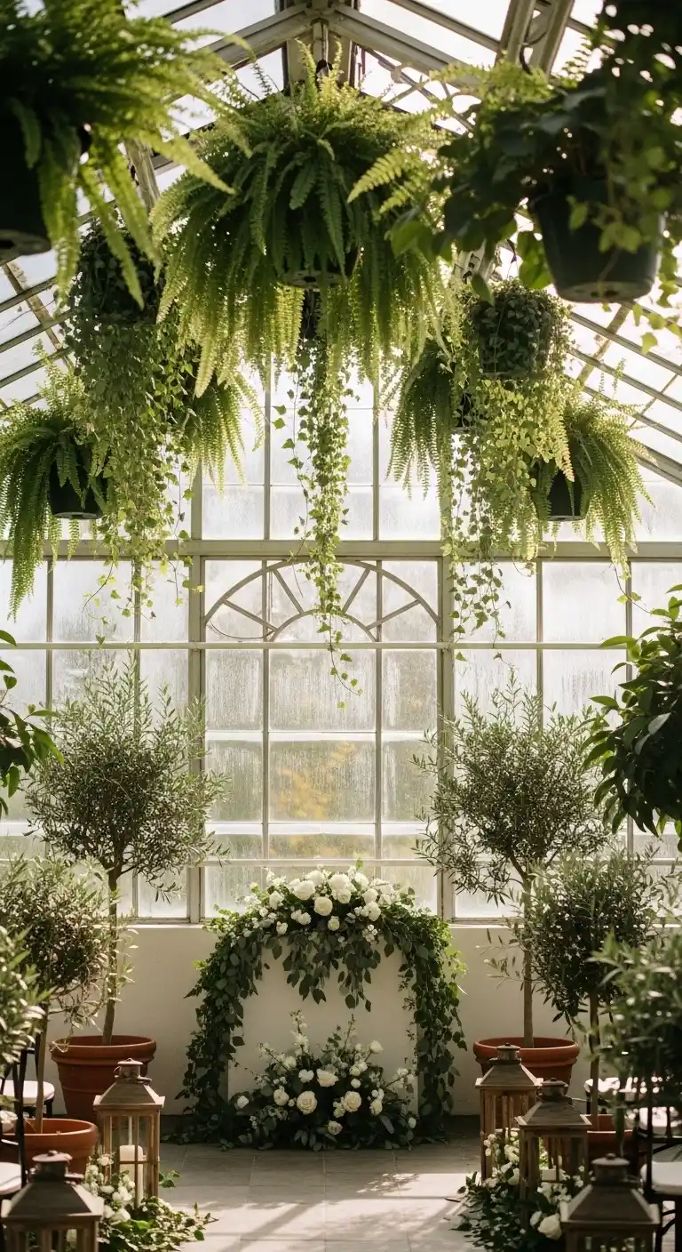 Ombre Rusty Orange Wedding Cake Incorporate the Greenhouse’s Natural Features