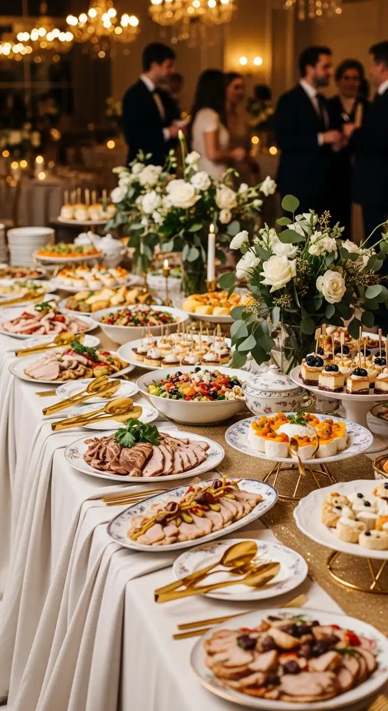 Ombre Rusty Orange Wedding Cake Wedding Buffet Table