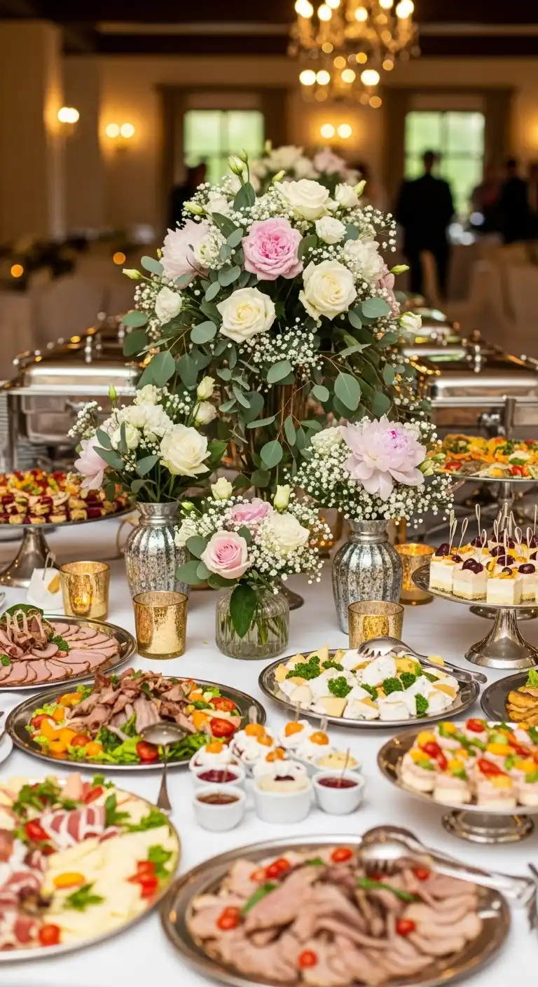 Ombre Rusty Orange Wedding Cake Floral Elegance on Your Wedding Buffet Table