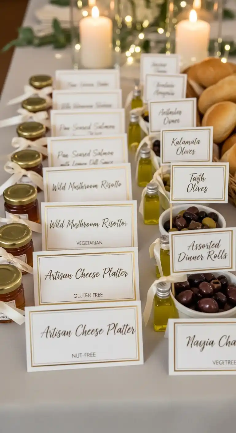 Ombre Rusty Orange Wedding Cake Personalized Name Cards and Labels