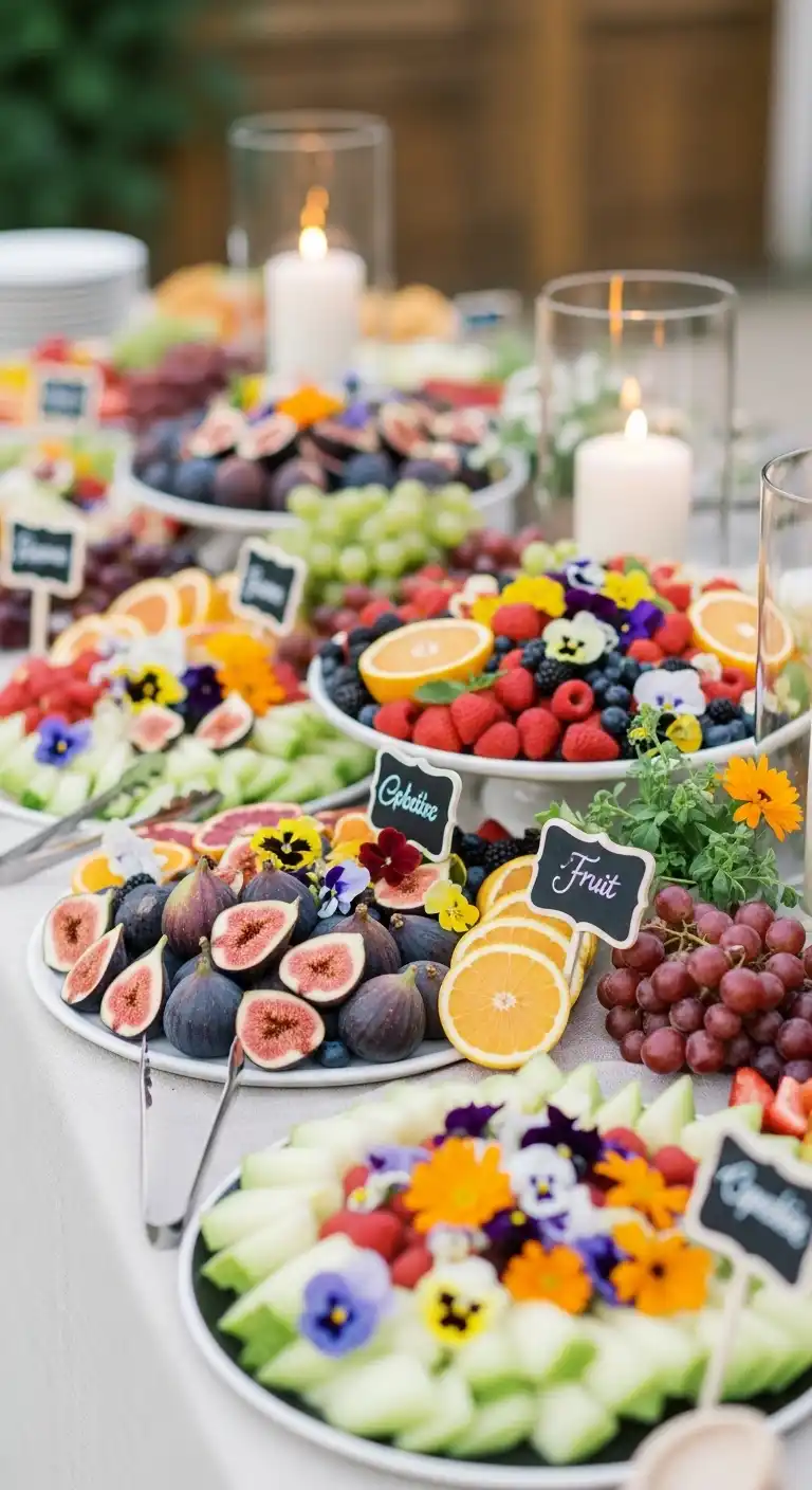 Ombre Rusty Orange Wedding Cake Seasonal Fruits and Edible Decor