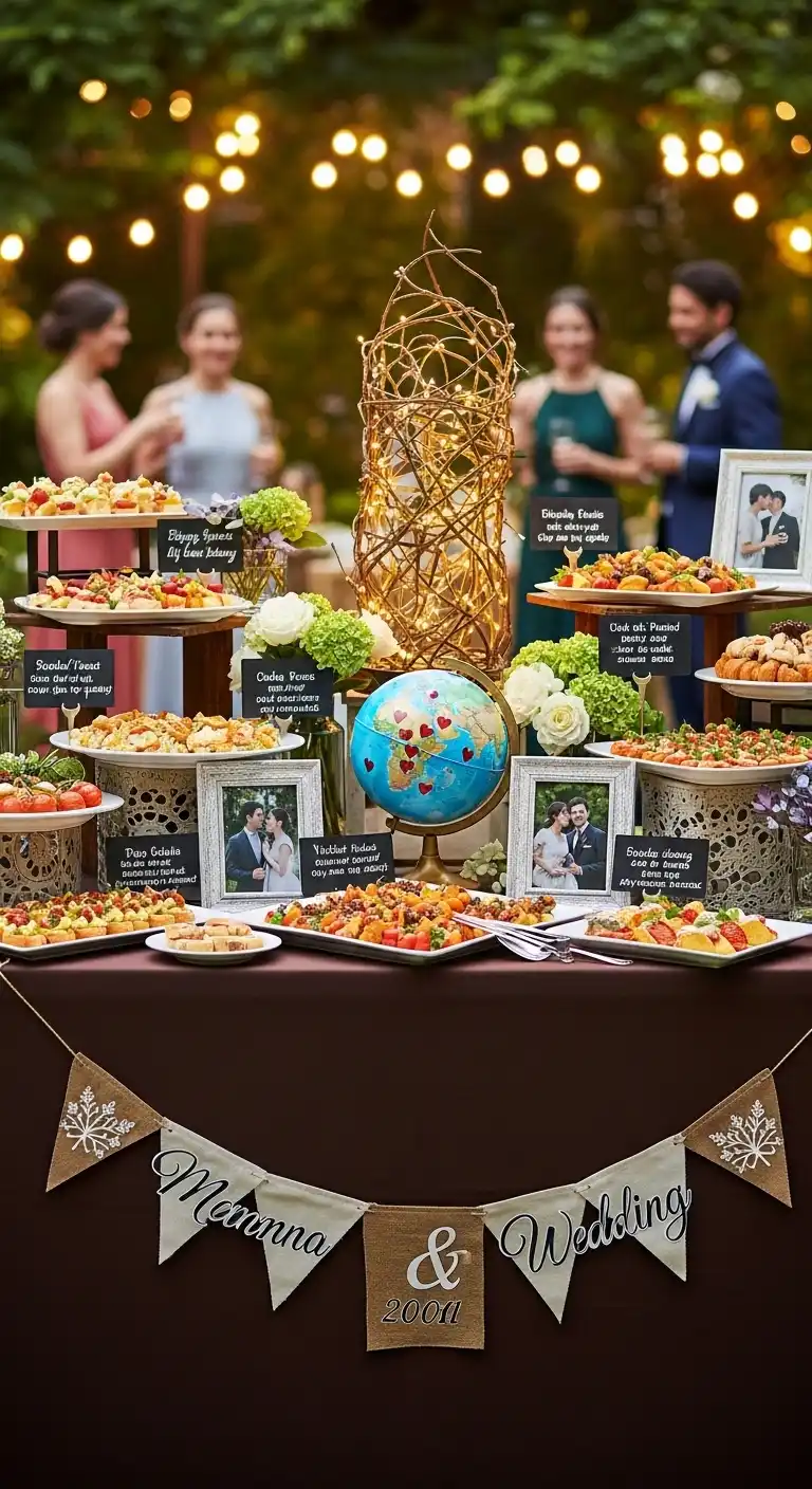 Ombre Rusty Orange Wedding Cake wedding buffet table
