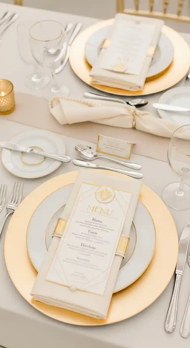 Ombre Rusty Orange Wedding Cake Vintage-Inspired Table Settings with Luxe Metallic Accents