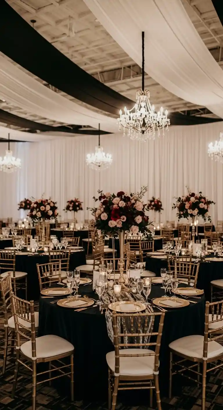 Ombre Rusty Orange Wedding Cake Elegant Drapery and Velvet Textures for Luxe Depth