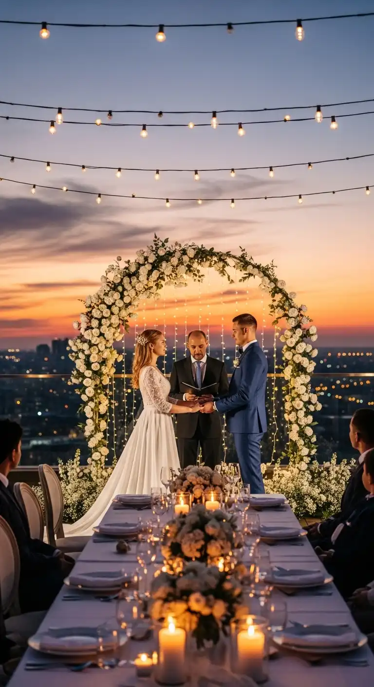 Ombre Rusty Orange Wedding Cake Rooftop Weddings Feel So Magical