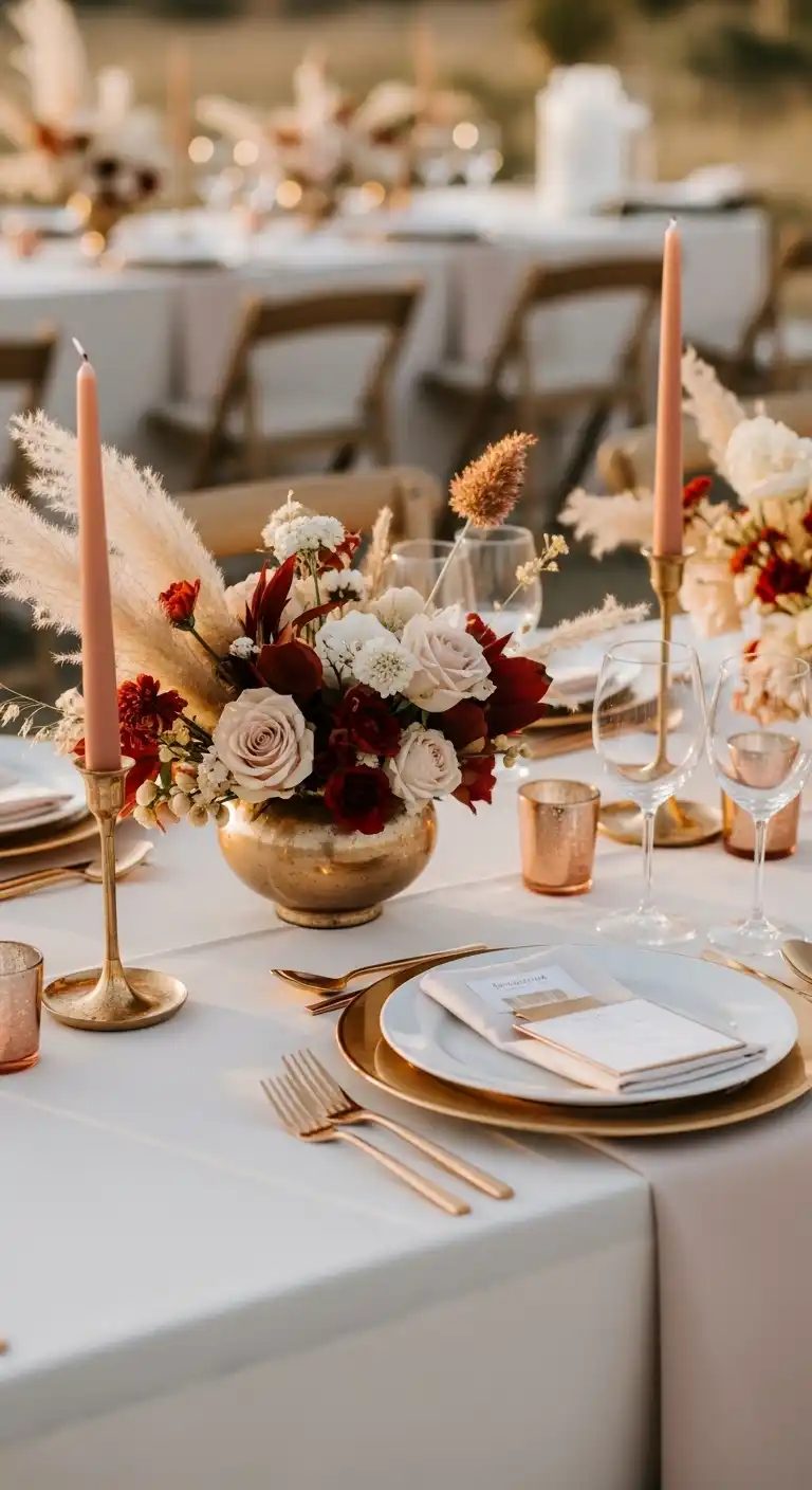 Ombre Rusty Orange Wedding Cake Subtle Warm Metallic Accents