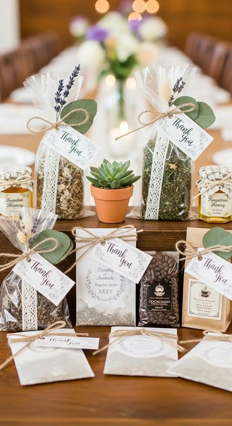 Ombre Rusty Orange Wedding Cake Budget-Friendly Wedding Favors with Decorative Packaging