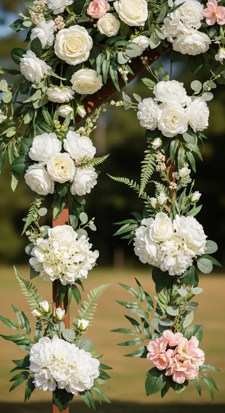 Ombre Rusty Orange Wedding Cake DIY Floral Arch Enhancement Pieces