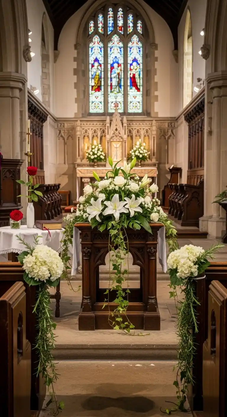Ombre Rusty Orange Wedding Cake Flower Types and Symbolism for Church Weddings