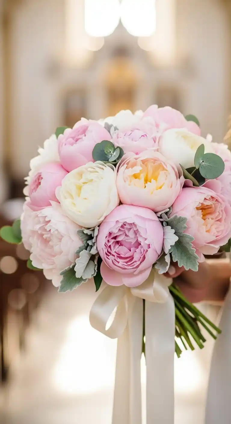 Ombre Rusty Orange Wedding Cake Soft Pastel Peonies for a Romantic Touch