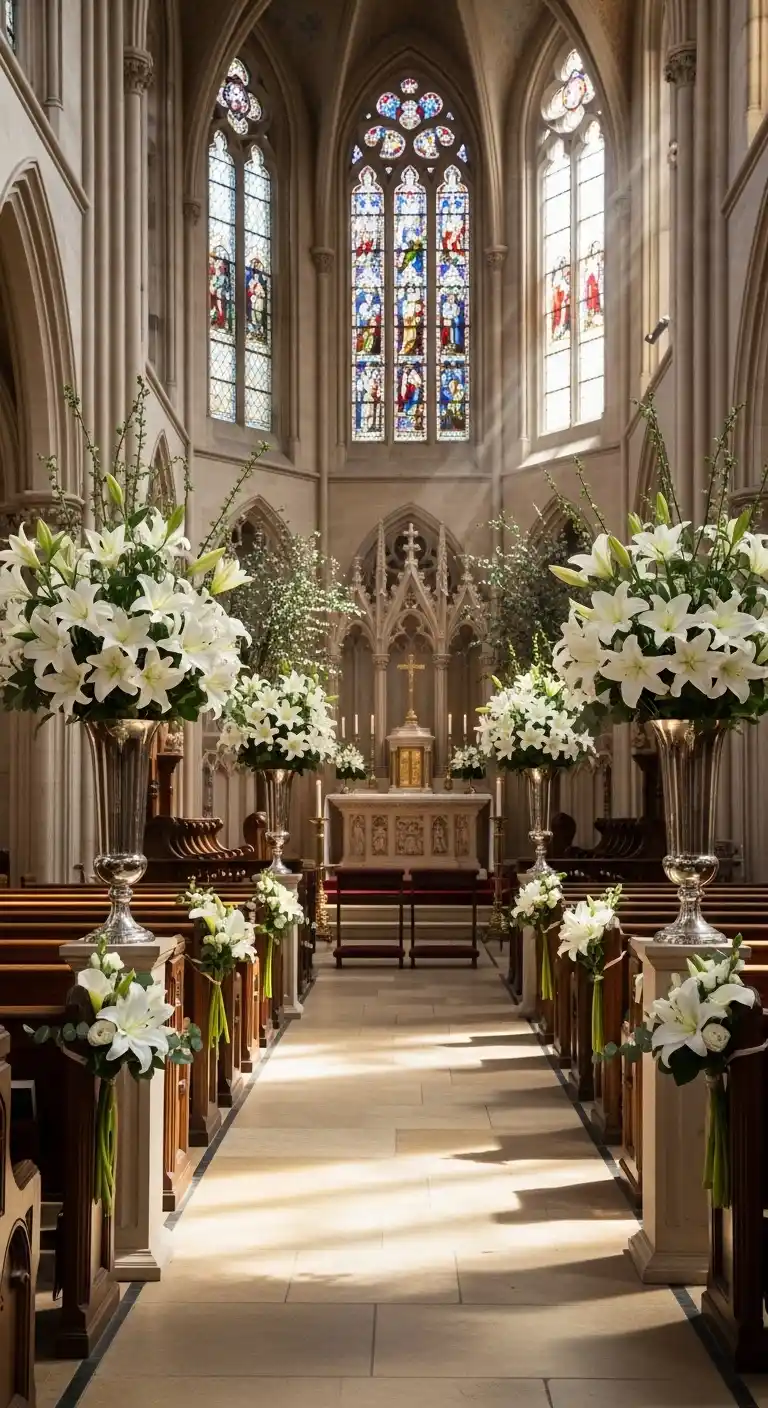 Ombre Rusty Orange Wedding Cake Elegant Lily Arrangements for Spiritual Significance