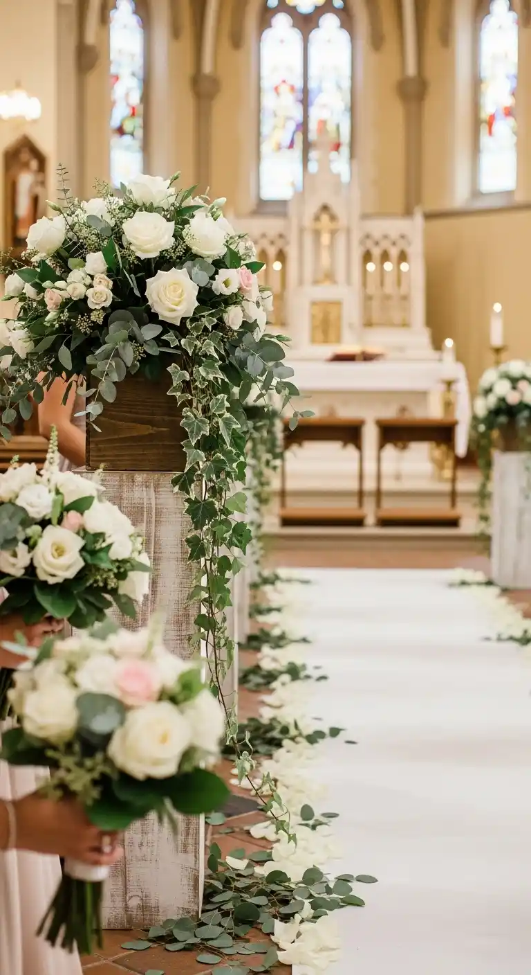 Ombre Rusty Orange Wedding Cake Coordinating Church Wedding Flowers With Overall Wedding Theme