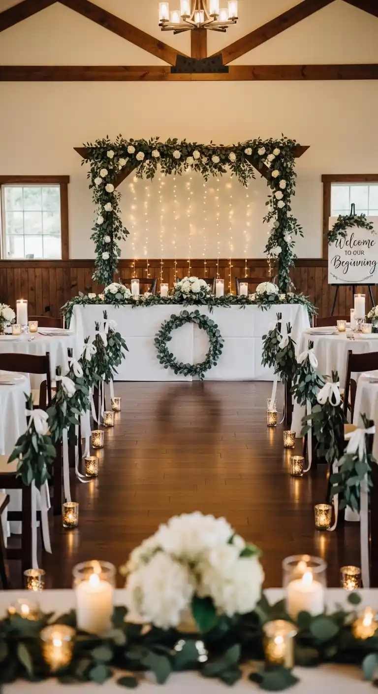 Ombre Rusty Orange Wedding Cake Balance Eucalyptus Wedding Decor