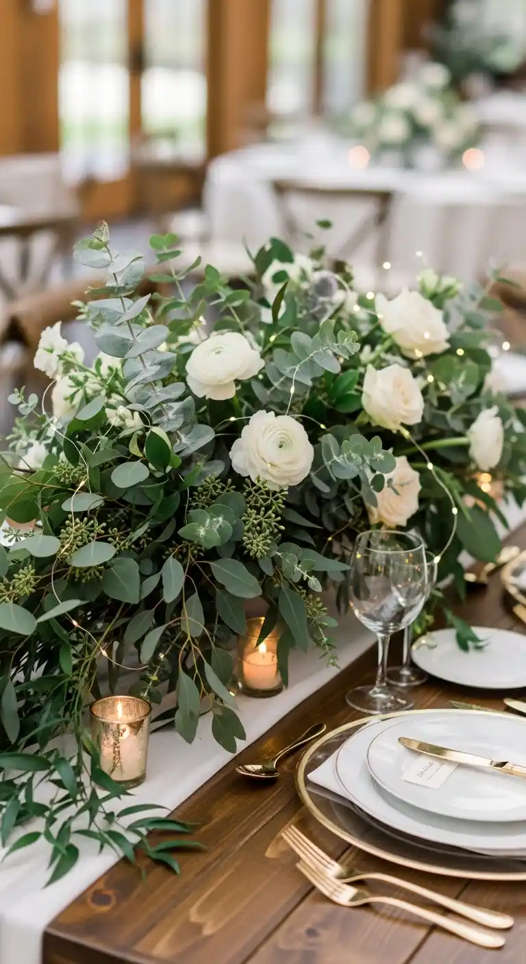 Ombre Rusty Orange Wedding Cake Eucalyptus in Wedding Decorations