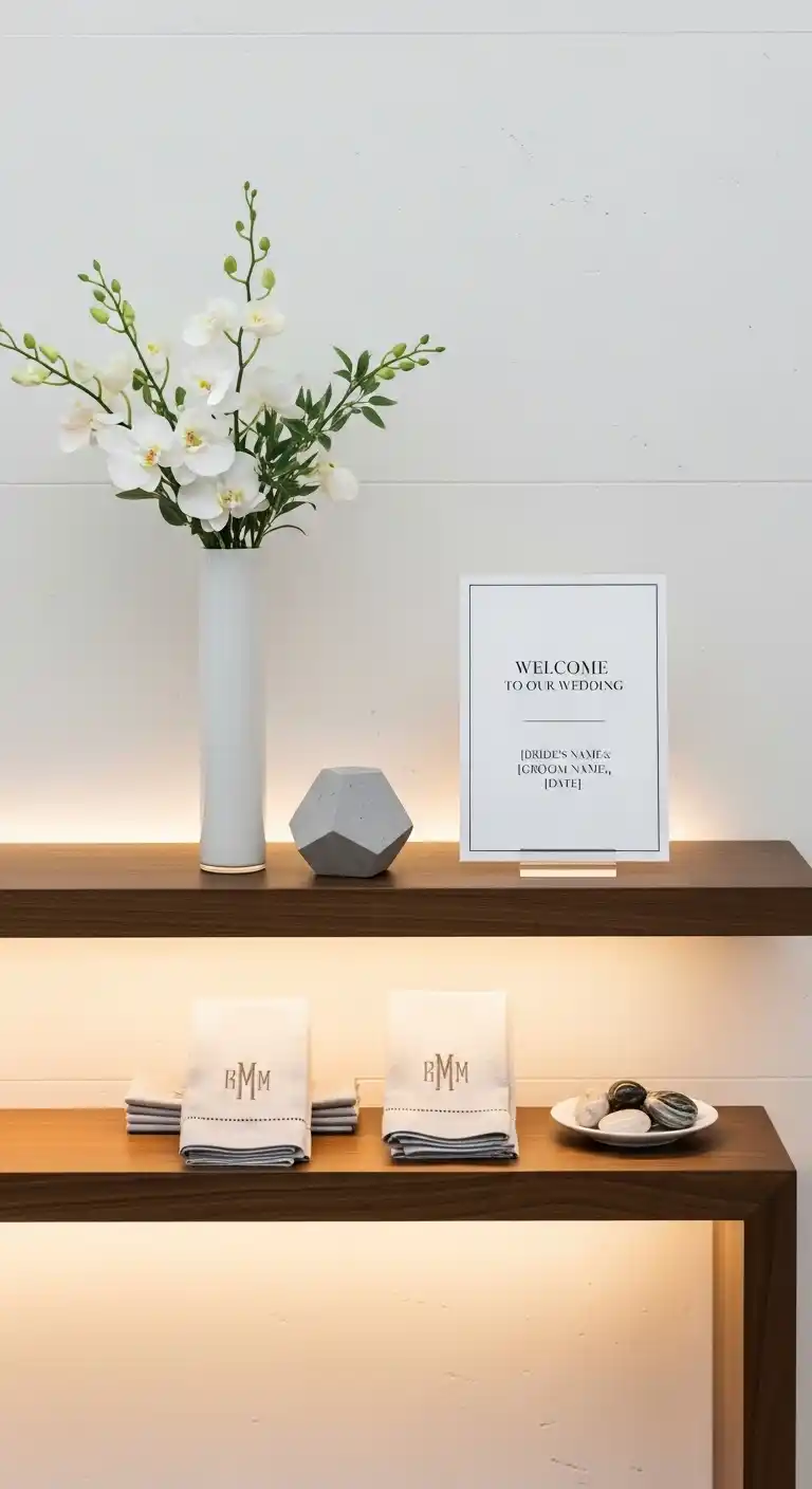 Ombre Rusty Orange Wedding Cake Personalized Photo Memory Wedding Entry Table