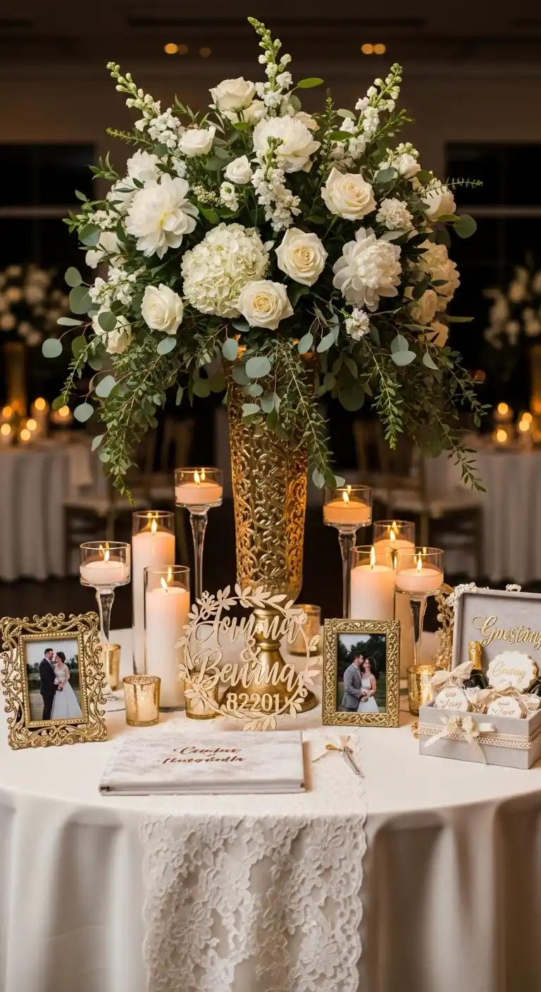 Ombre Rusty Orange Wedding Cake Statement Centerpiece Wedding Entry Table