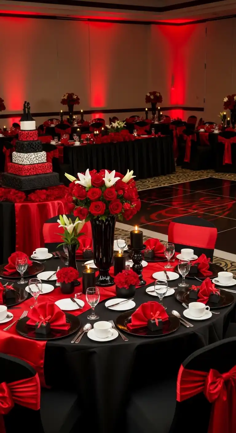 13 Red and Black Wedding Theme Ideas You’ll Adore 3 Red and Black Wedding Theme