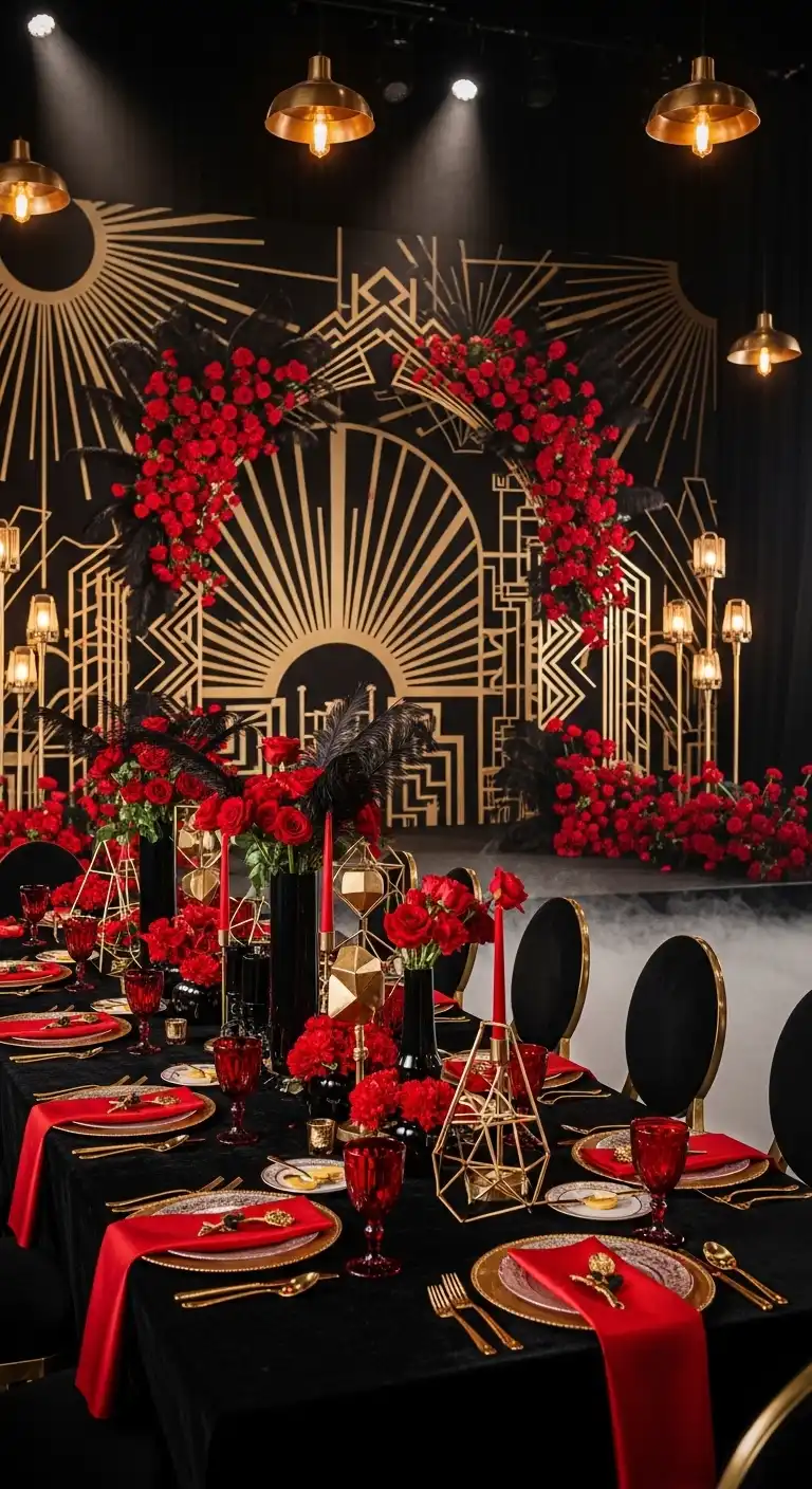 Red and Black Art Deco Theme Red and Black Art Deco Theme