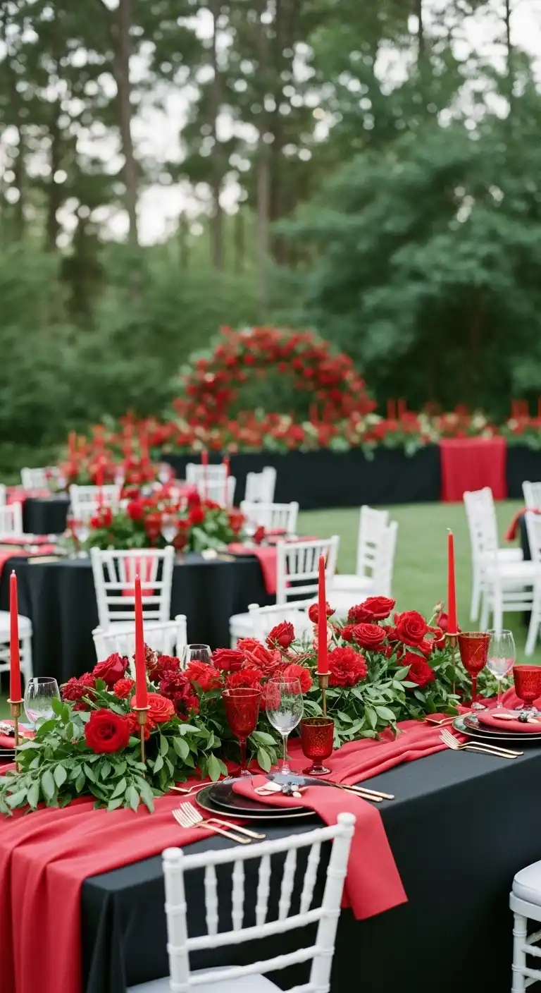 Red and Black Romantic Garden Theme Red and Black Romantic Garden Theme