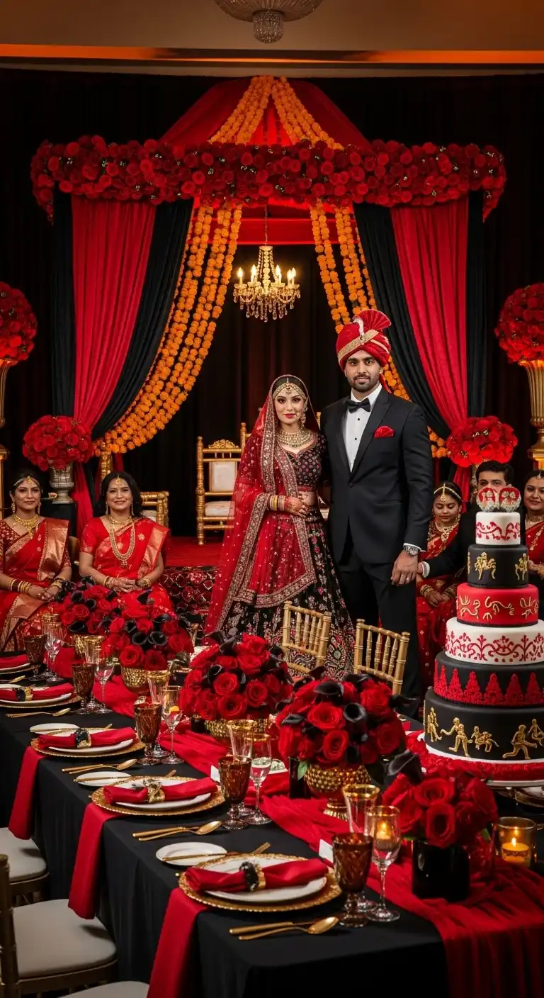 Red and Black Cultural Fusion Theme Red and Black Cultural Fusion Theme