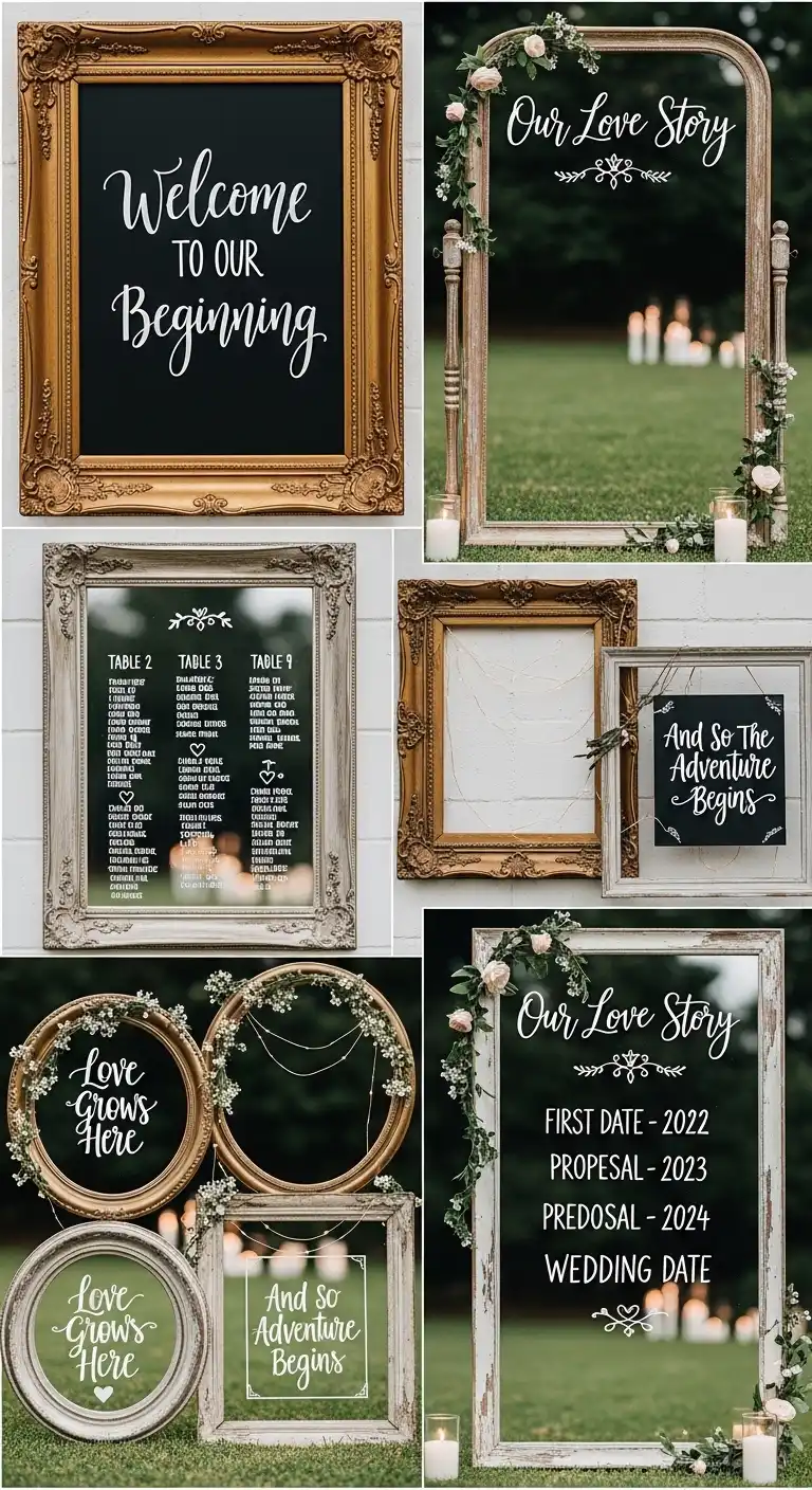 Repurposed Frames and Mirrors for Creative Signage Repurposed Frames and Mirrors for Creative Signage