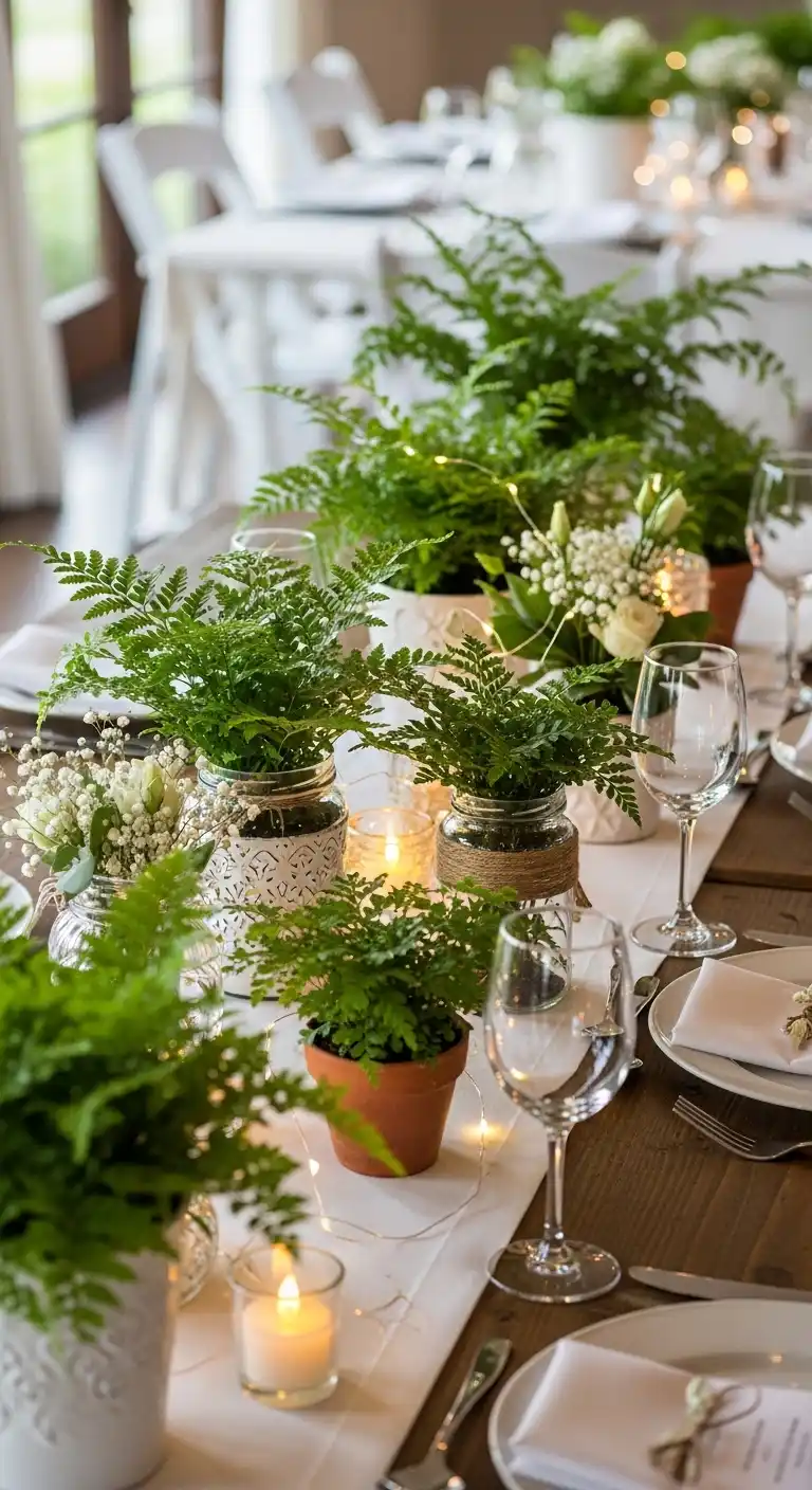 Ferns as Table Centerpieces Ferns as Table Centerpieces