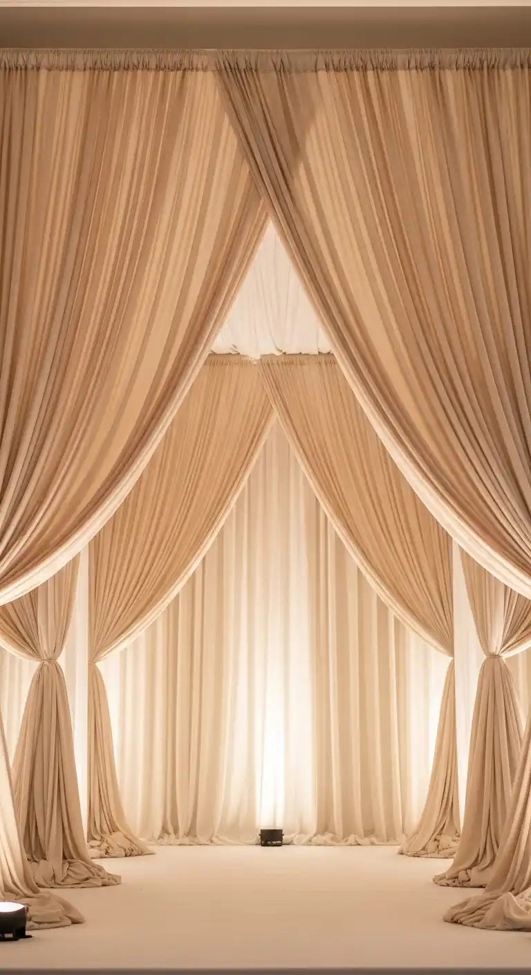 Romantic Draped Backdrops for Ceremony Spaces Romantic Draped Backdrops for Ceremony Spaces