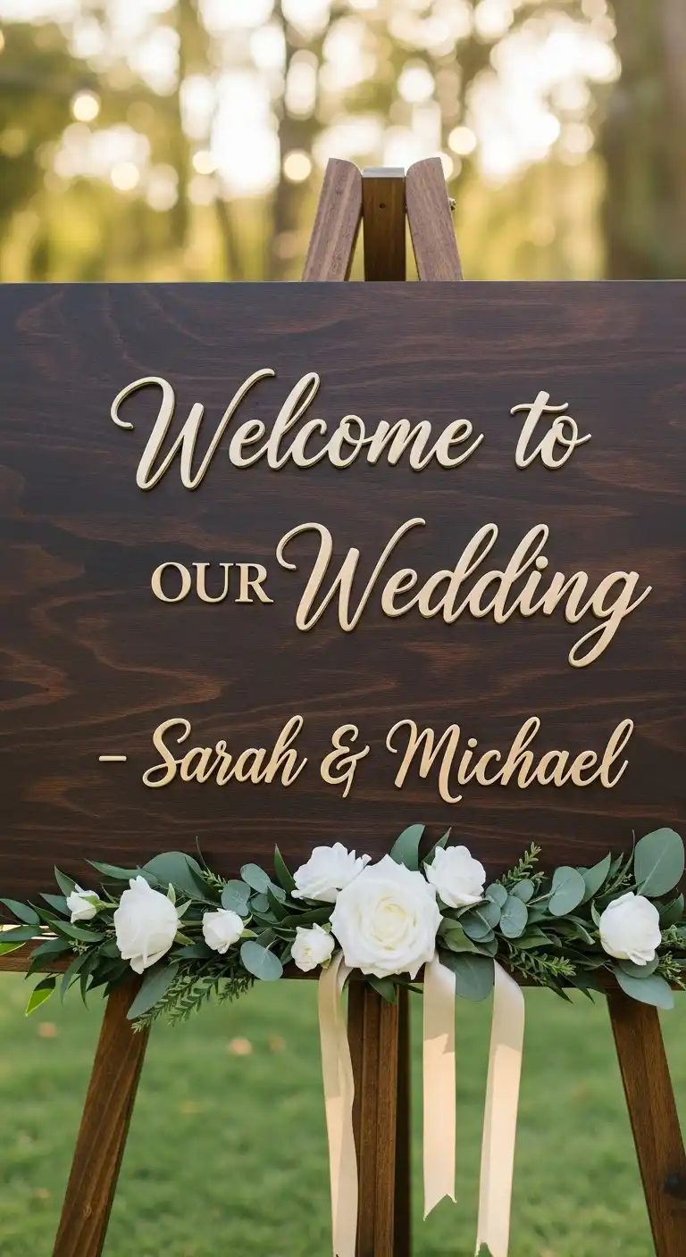 Elegant Signage With Soft Gold Lettering Elegant Signage With Soft Gold Lettering