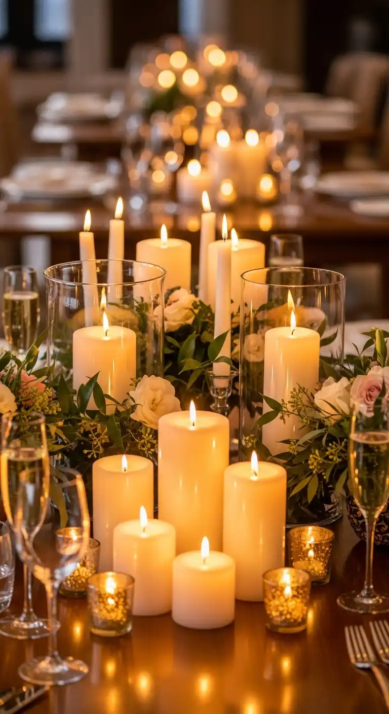 Warm Candle Arrangements for Intimate Atmosphere Warm Candle Arrangements for Intimate Atmosphere