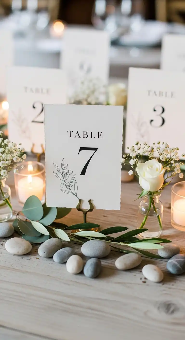 Thoughtful Table Numbers and Small Decorative Touches Thoughtful Table Numbers and Small Decorative Touches