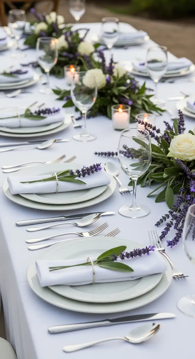 Style Elegant Table Settings with Lavender and Sage Accents Style Elegant Table Settings with Lavender and Sage Accents