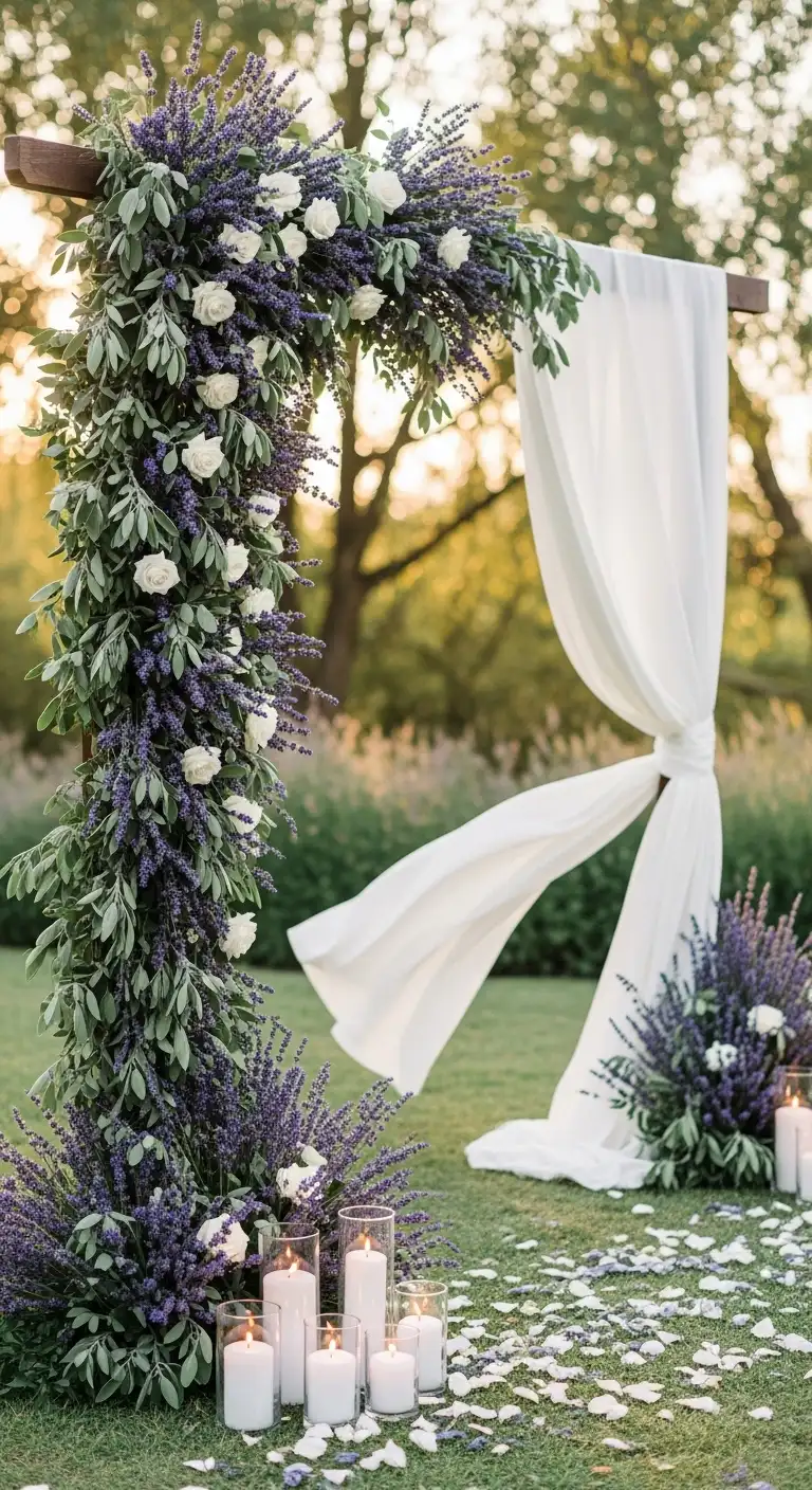 8 Lavender and Sage Wedding Decor Ideas That Feel Fresh 4 Create a Fresh Ceremony Backdrop with Natural Elements