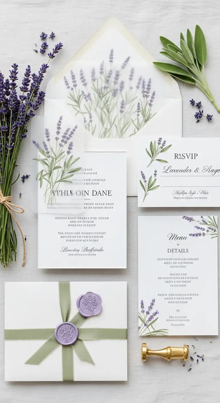 Incorporate Lavender and Sage in Wedding Stationery Design Incorporate Lavender and Sage in Wedding Stationery Design