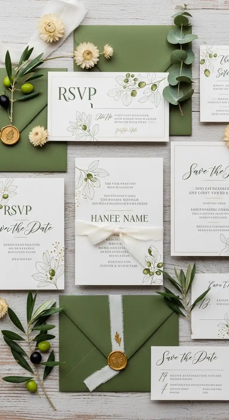 Olive Green Wedding Invitations Olive Green Wedding Invitations